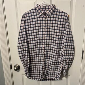Vineyard Vines Blue Pink and White Checkered Shirt Kids xl